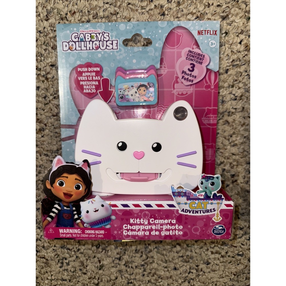 Netflix Gabbys‎ Dollhouse Kitty Cat Camera Toy 3 Photos Cat Adventures New